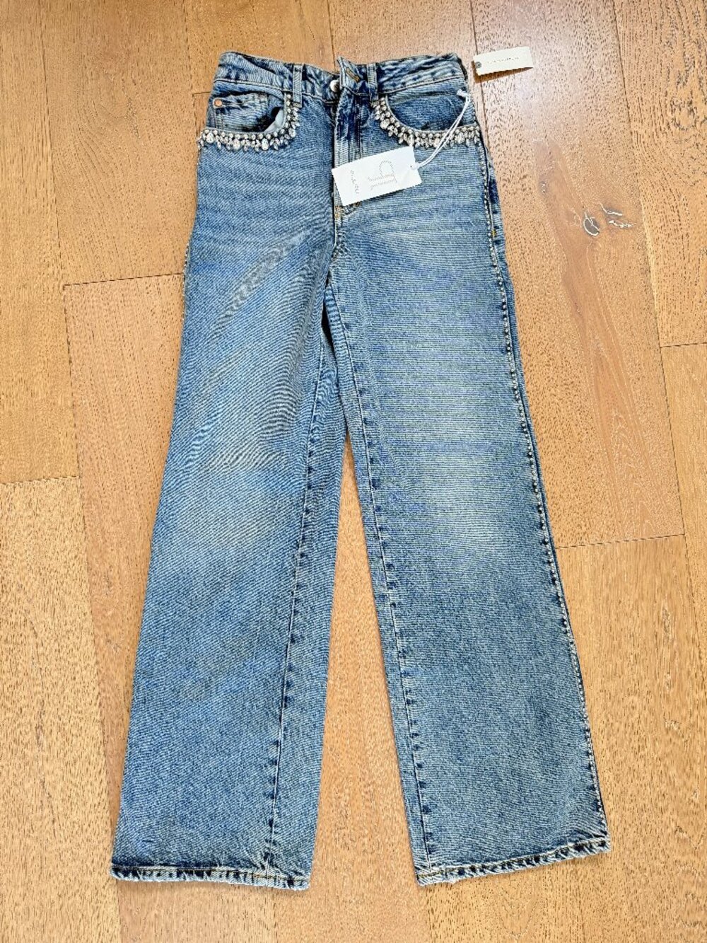 [NEW] Pilcro Austyn Rhinestone Studded High Rise Denim Jeans (size 25)
